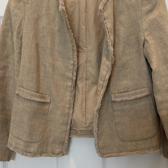 Weekend Max Mara Fringe Trim Linen Jacket Size Small - Picture 7 of 8